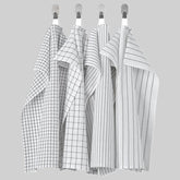 RINNIG RINNIG Tea Towel 45x60 White Dark Grey/Patterned 4Pcs